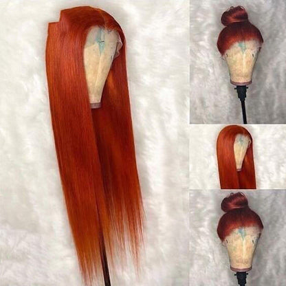 Dark Orange Straight Wig Headgear