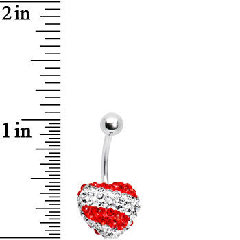 Stellar Splash Red Heart Sparkler Belly Ring