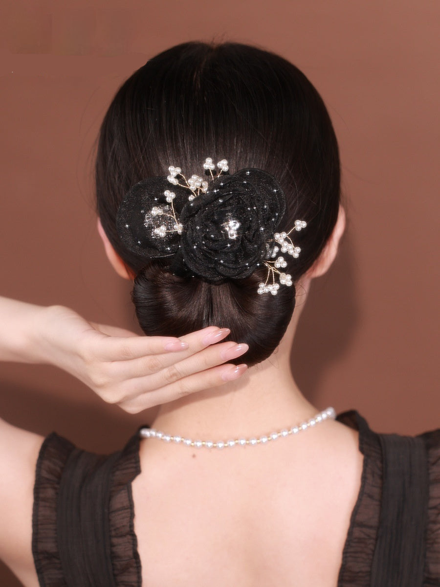 Starry Sky Flower Topknot Hair Clip