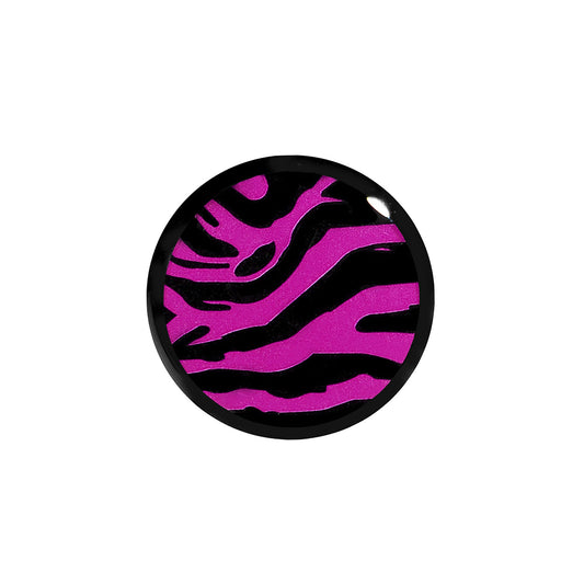 9/16 Acrylic Pink Black Zebra Saddle Plug