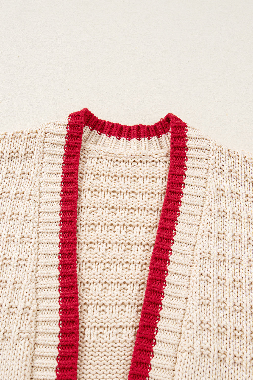 Valentine Bow Tie Textured Open-Front Cardigan