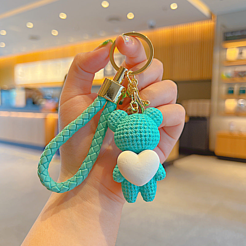 Cute Bear Heart Keychain Pendant