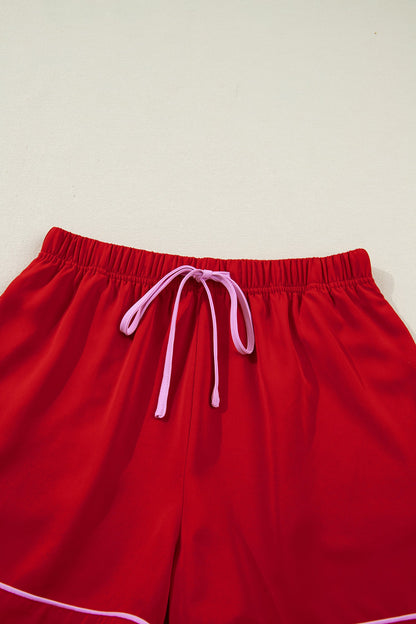 Silky Ribbon Bow Top & Short Set