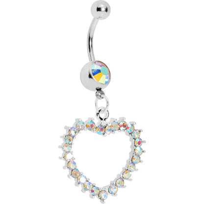 Passionate Aurora Hollow Heart Belly Ring