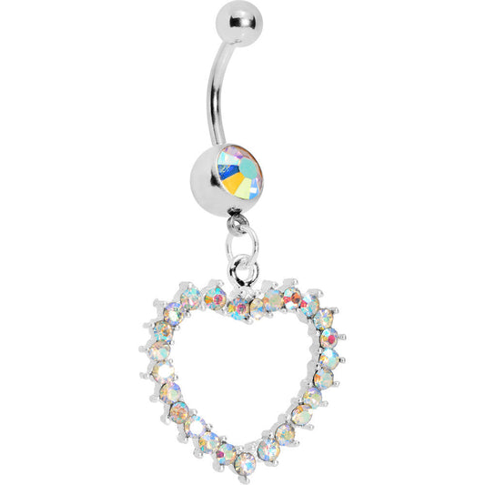 Passionate Aurora Hollow Heart Belly Ring