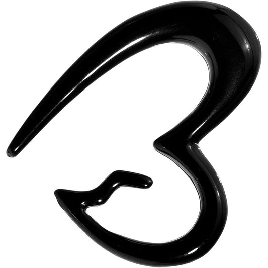 0G Black Acrylic Broken Heart Taper
