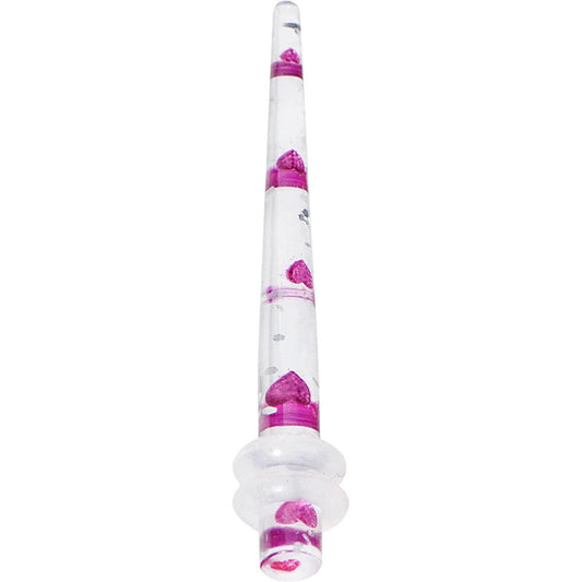 8G Clear Acrylic Glitter Purple Heart Confetti Taper