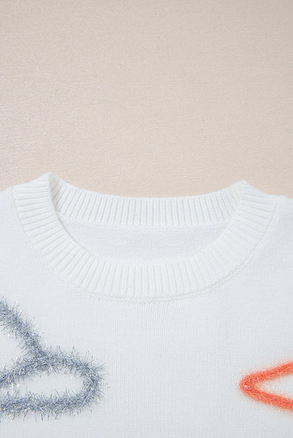 Western Tinsel Boots Crew Neck Sweater