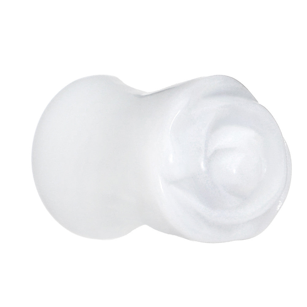 1/2 White Rose Flower Acrylic Saddle Plug