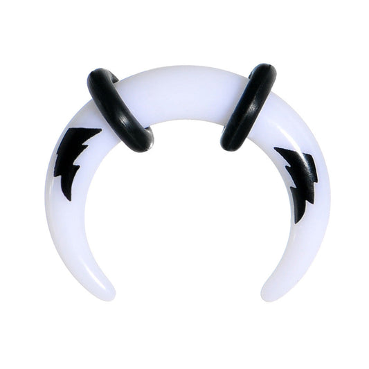 6G White Acrylic Black Lightning Buffalo Taper