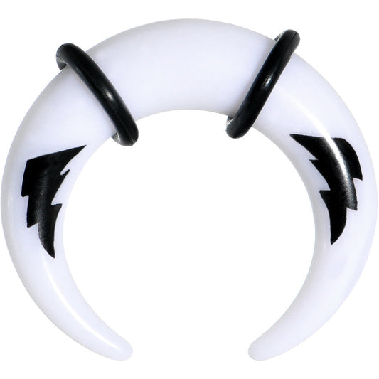 0G White Acrylic Black Lightning Buffalo Taper