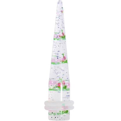 0G Clear Acrylic Glitter Pink Cherry Confetti Taper