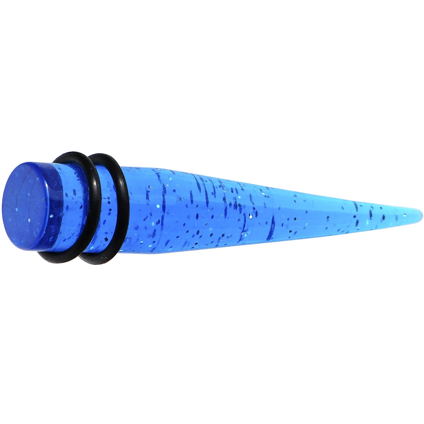 1/2 Blue Acrylic Silver Glitter Taper