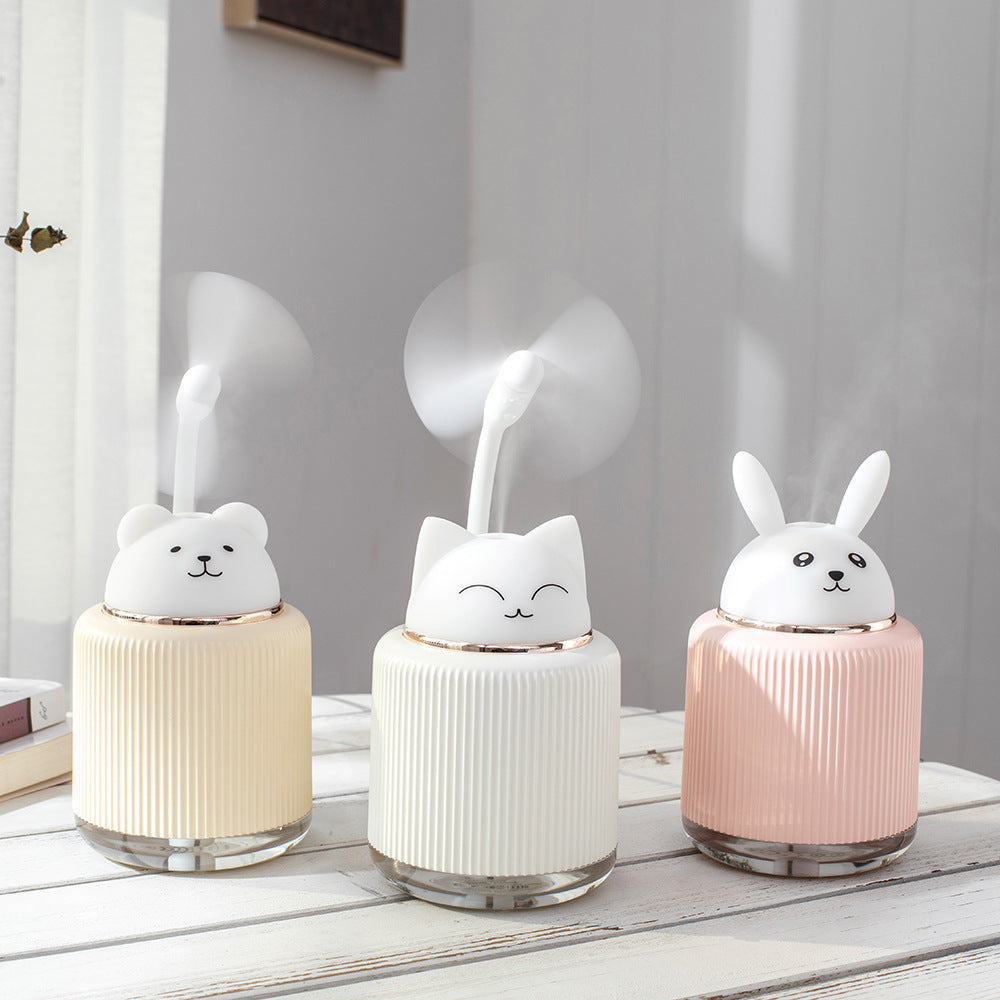 250ml Cartoon Rabbit Ultrasonic Humidifier & LED Oil Diffuser