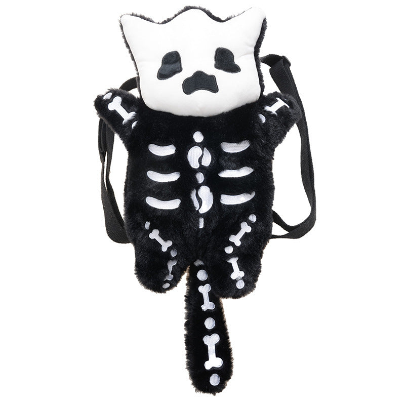 Cartoon Cute Children's Black Plush Backpack
