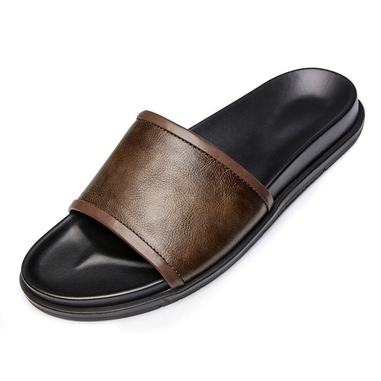 Men's Genuine Leather Outdoor Non-slip Summer Slippers