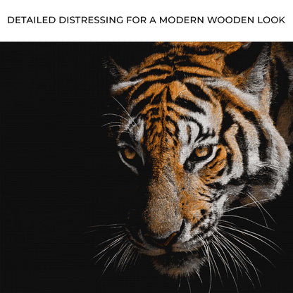 Tiger Watching In The Dark Canvas Wall Art