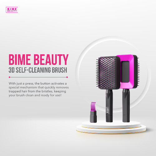 3D Self-cleaning Deluxe Hair Brush by BimeBeauty