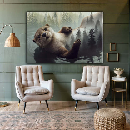 Otter Double Exposure Wall Art