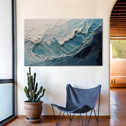 Ocean's Embrace Seascape Impasto Wall Art