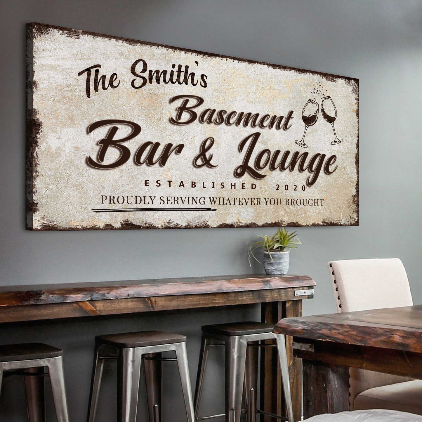Basement Bar And Lounge Sign II