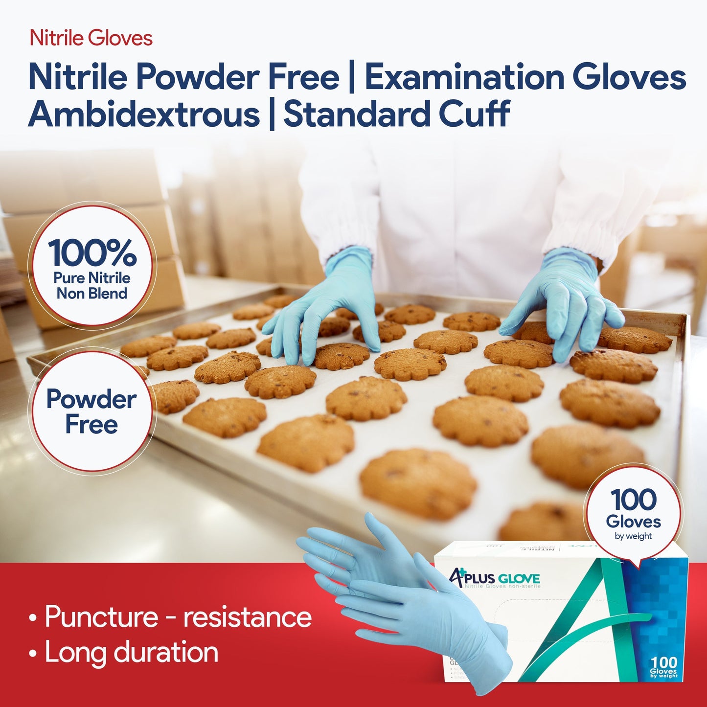 Nitrile Gloves Pallet "A+ Plus"  -720 Boxes - 1 Pallet ($4/Box of 100pcs-100% Nitrile Patient Examination Gloves, 4Mil)