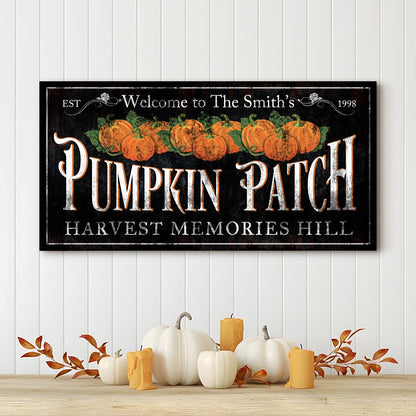 Personalized Pumpkin Patch Sign IX-2