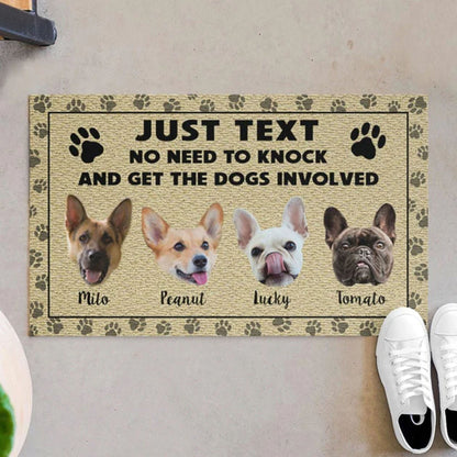 No Need To Knock Dogs Personalized Custom Photo Dogs Doormats C570