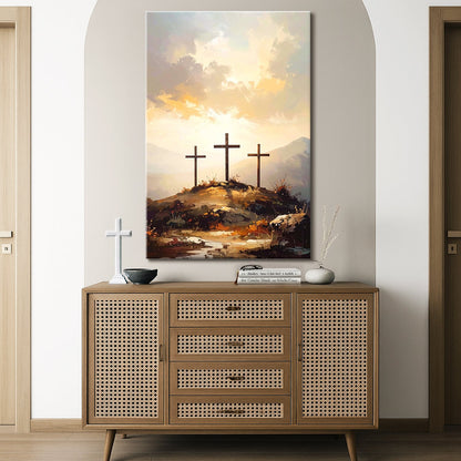 Three Crosses on Calvary Faith Wall Art