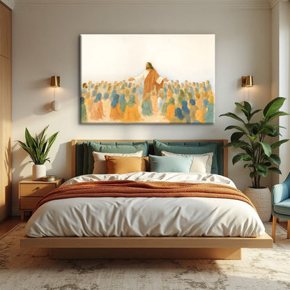 Jesus Speaking To Crowd Faith Wall Art