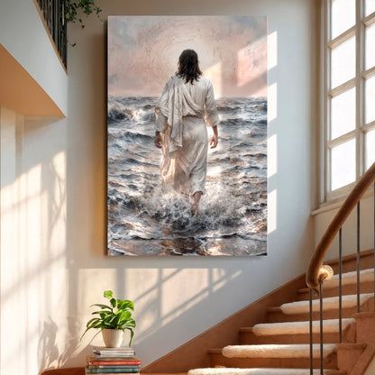 Jesus Christ Walking On Water Faith Wall Art VII