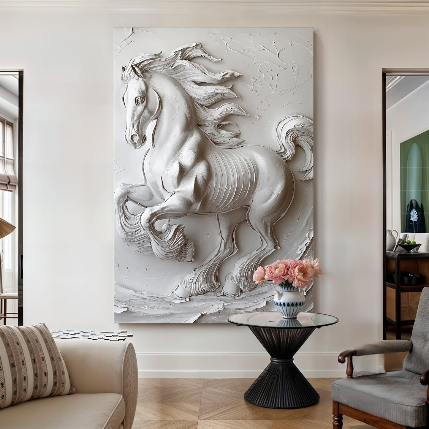 3D Minimalist Horse Wall Art