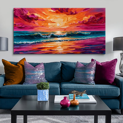 Coastal Sunset Impasto Wall Art