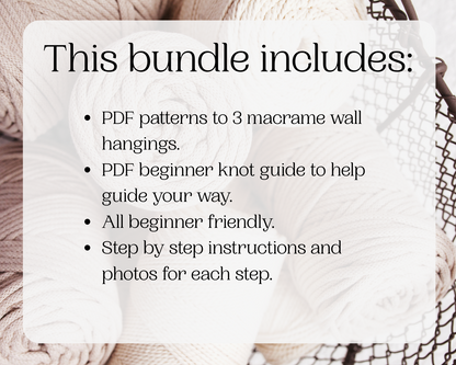 Macrame PDF pattern bundle - Wall hangings - Beginner friendly