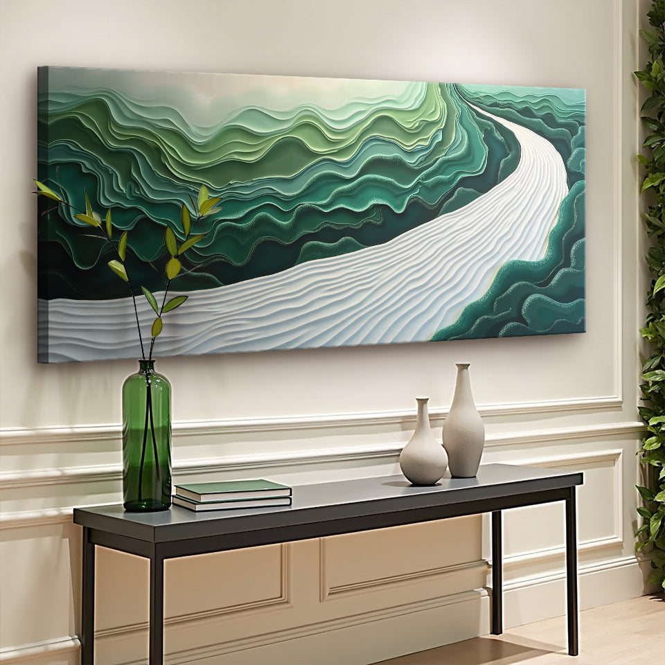 Green Rivers Abstract Wall Art III