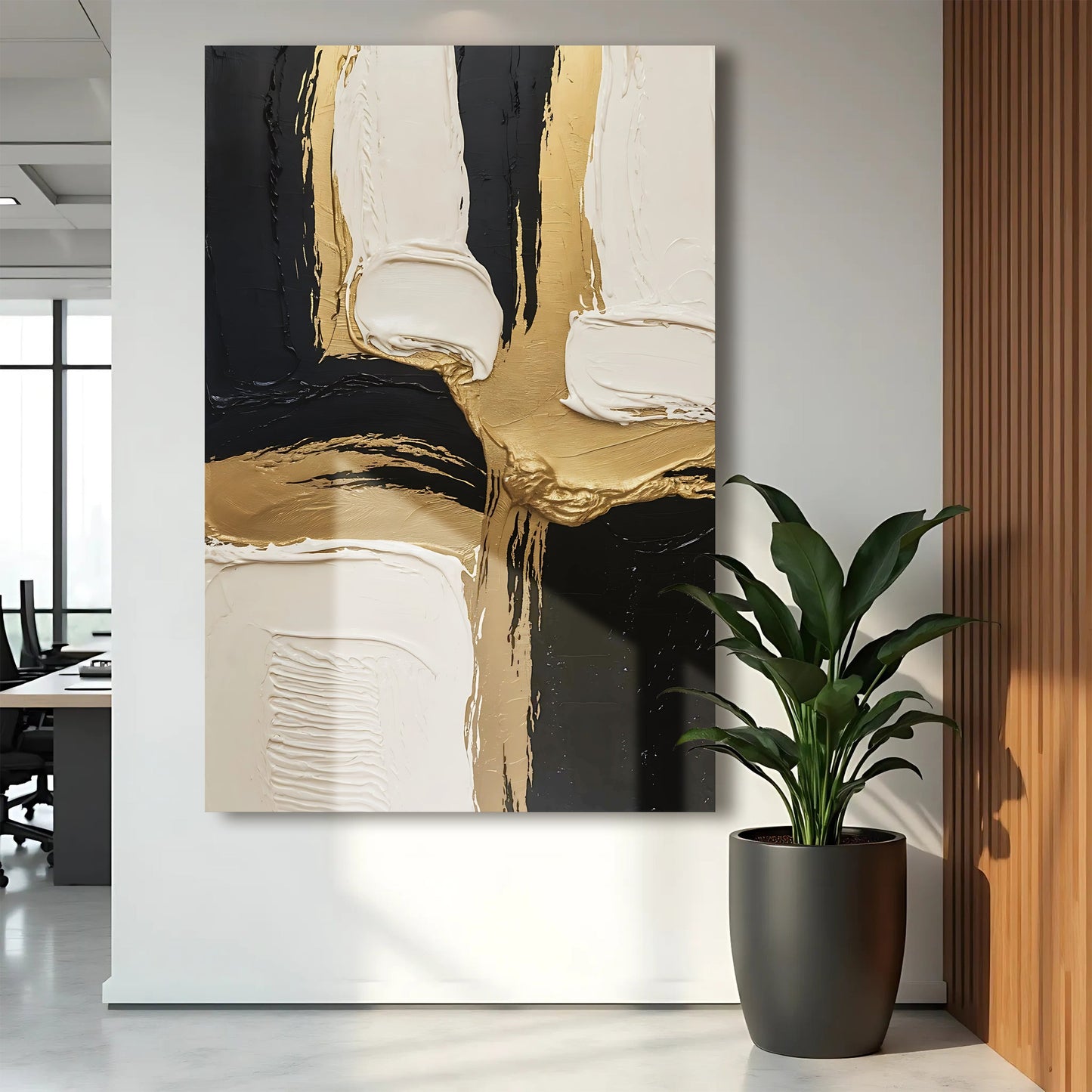 Black White and Gold Wall Art