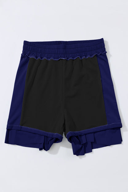 Drawstring Elastic Waist Ruffle Shorts Bikini Bottom