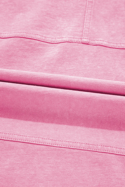 Mineral Wash Reverse Seam Drawstring Elastic Waist Pants