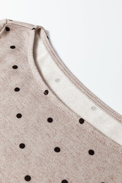 Polka Dot Boat Neck Knit Long Sleeve