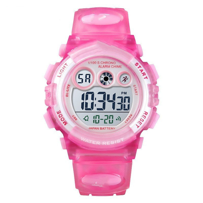 Colorful Transparent Student Electronic Watch