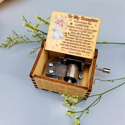 Hand Crank Wooden Music Box - Spirited Away, Antique Carved Design