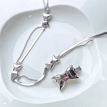 Daydream Pillow Bowknot Diamond Metal Hairpin