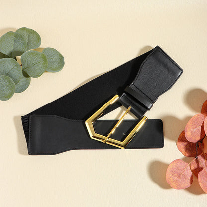 Elastic Black Metal Belt for Fashion Embellishment