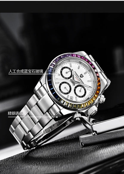 Multifunctional Stainless Steel Quartz Watch for Men