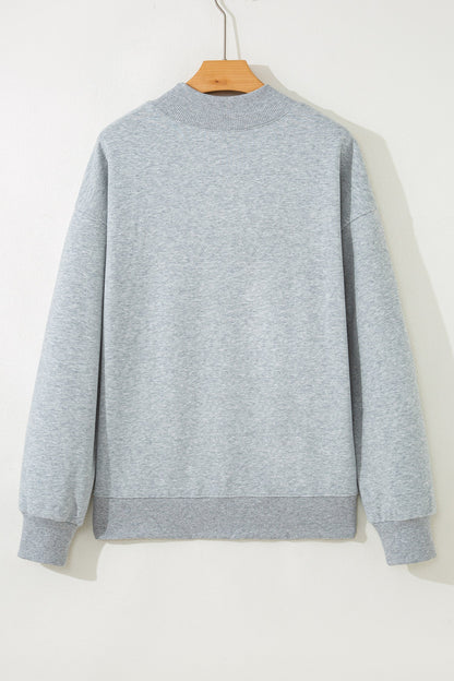 Solid Mock Neck Oversized Sweatshirt