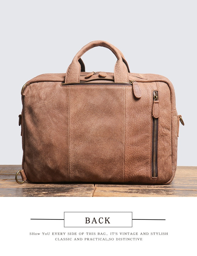 Men's Large Capacity Leather Travel Backpack