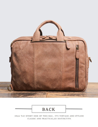 Men's Large Capacity Leather Travel Backpack