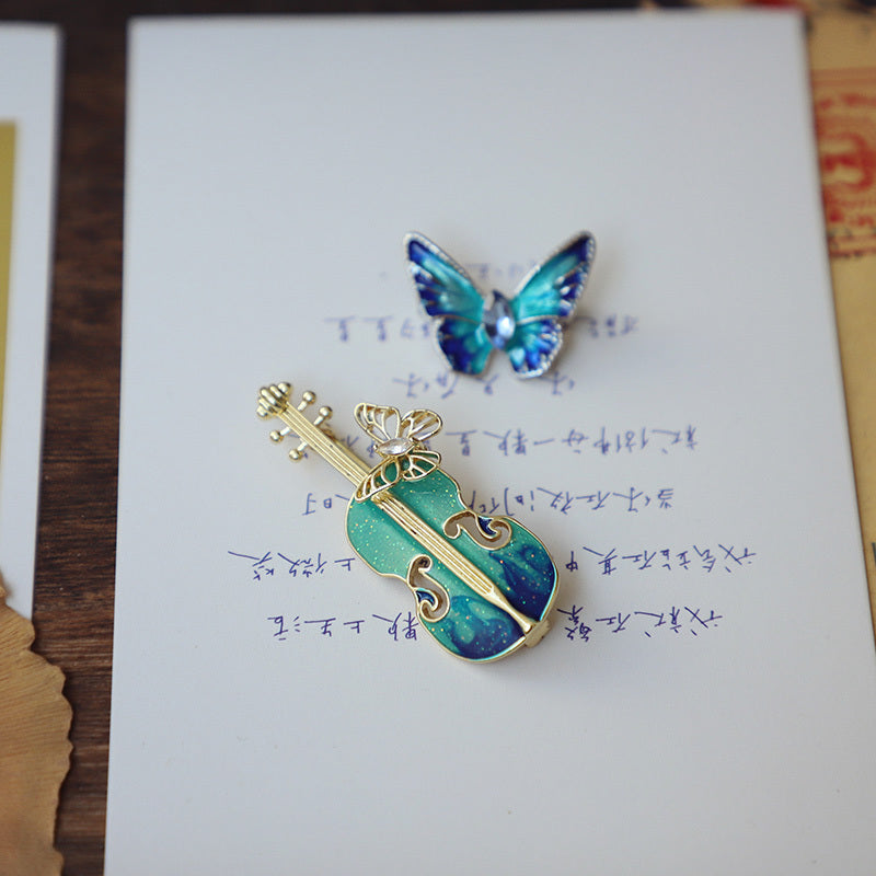 Elegant Rhinestone Oil Dripping Corsage Pin