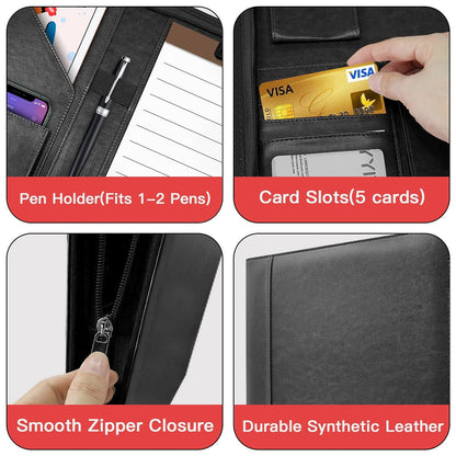 Zipper Leather Envelope Storage Bag