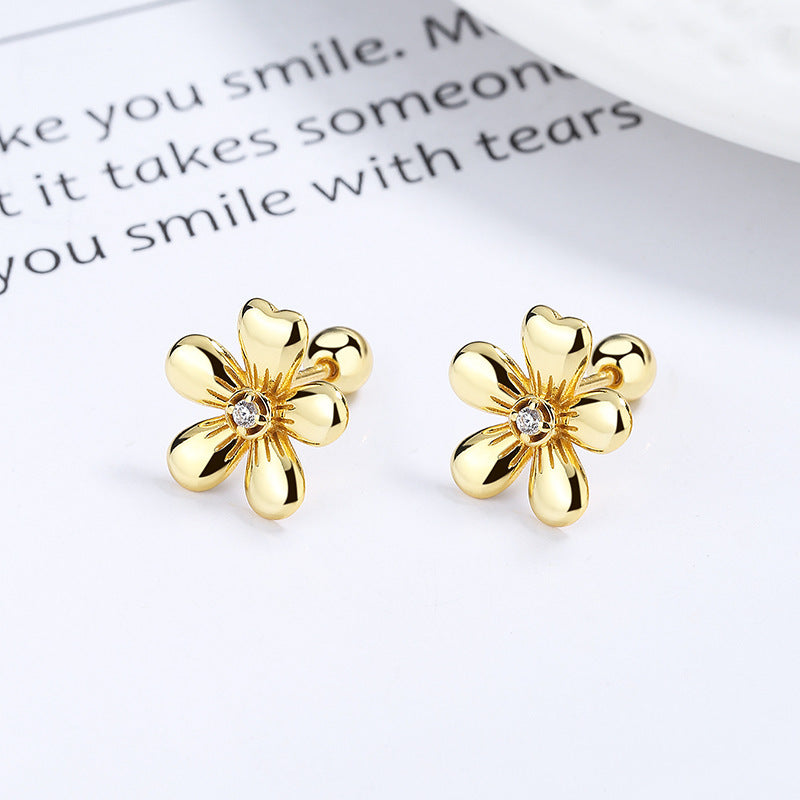 Five Petal Flower Bud Earrings